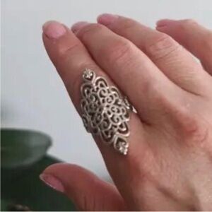 Intricate Sterling Silver Filigree Statement Ring
